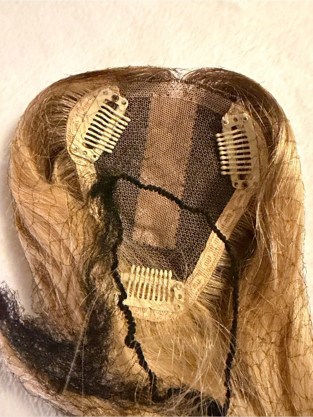 Human Hair Topper 10” Blonde with Dark Roots